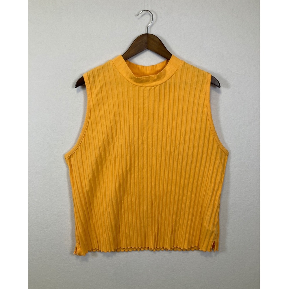 A New Day Womens Ribbed Mock Neck Sleeveless Top Gold Yellow XXL